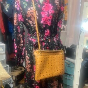 MCM Logo Tan Crossbody Bag